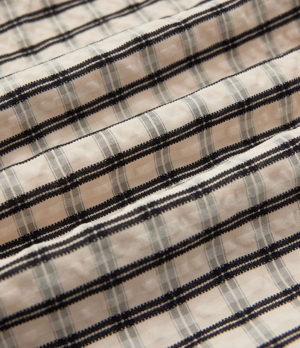 Pantalon large décontracté à carreaux taille mi-haute avec cordon de serrage et poches
