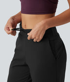 Pantalon de running court effet frais InstantCool taille haute à séchage rapide avec cordon intérieur, ourlet arrondi, poches et protection solaire UPF50+