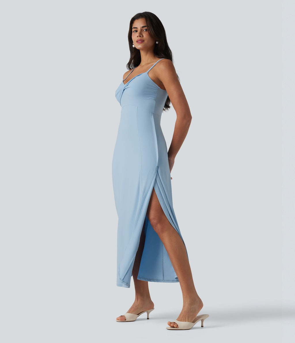 Robe midi à bretelles col V