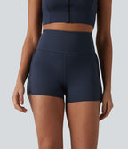 Short de yoga SoftlyZero™ Airy gainant slim taille haute à dos croisé à effet frais InstantCool, ourlet arrondi et poche