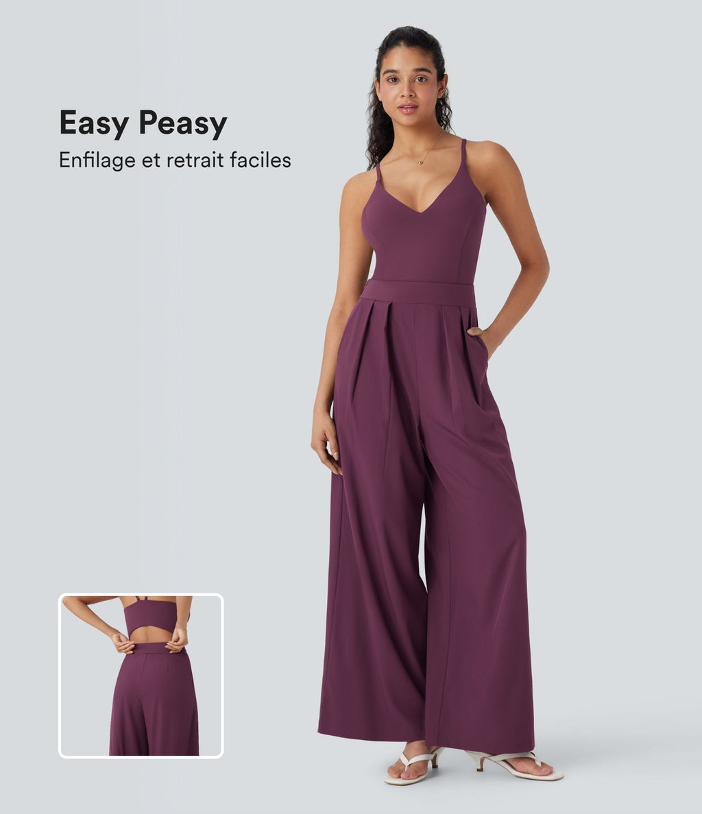 Combinaison à bretelles Breezeful™ dos nu, jambes larges, séchage rapide avec poches latérales - Édition Easy Peasy