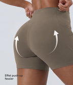 Short cycliste d'entraînement gainant taille haute UltraSculpt™ SoCinched à poches latérales 12,5 cm