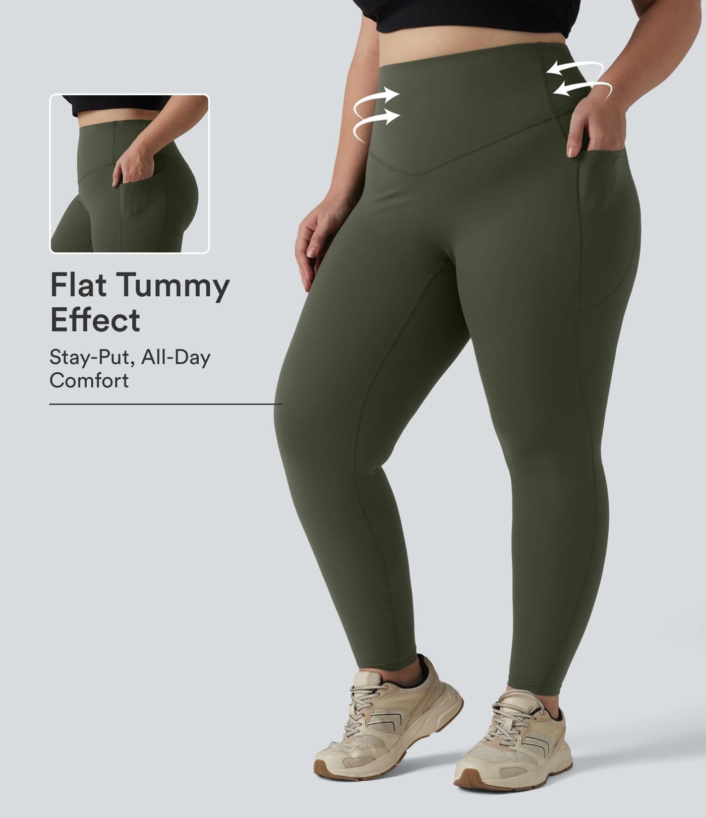 Legging d'entraînement gainant taille haute grande taille avec poches Halara UltraSculpt™