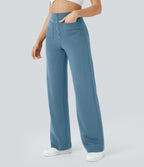 Pantalon taille haute coupe droite DayStretch avec poches