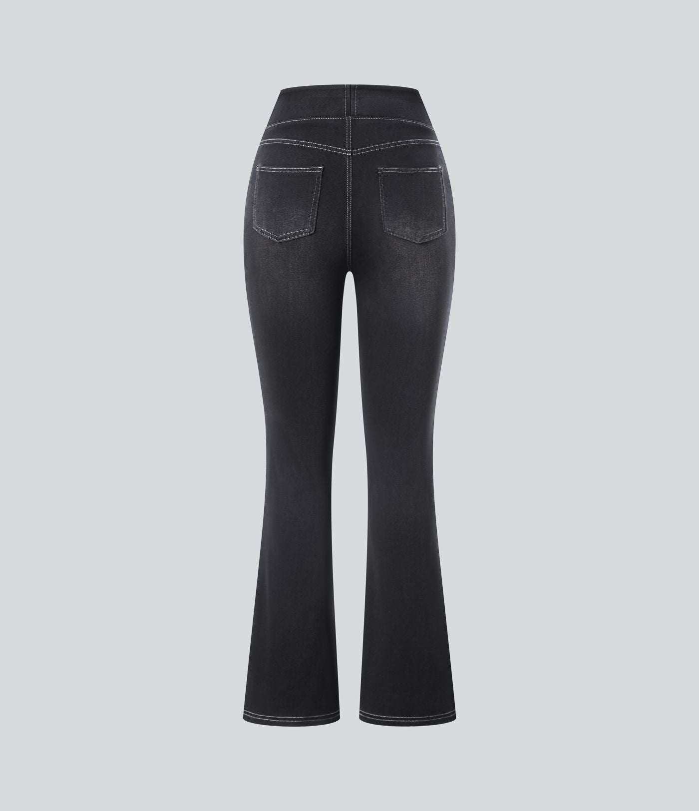 Halara Flex™ Jean bootcut décontracté extensible délavé taille haute à poches multiples