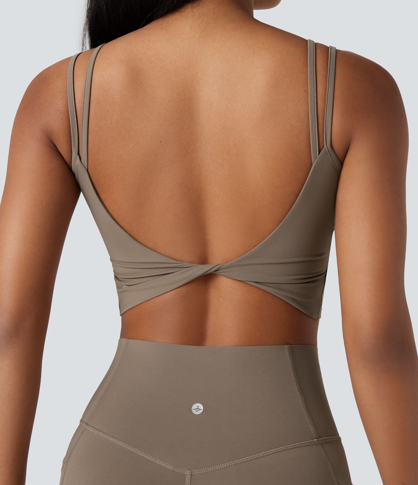 Débardeur yoga court Halara UltraSculpt™ double bretelles torsadé dos nu