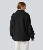 Veste sherpa à col à manches longues avec poches