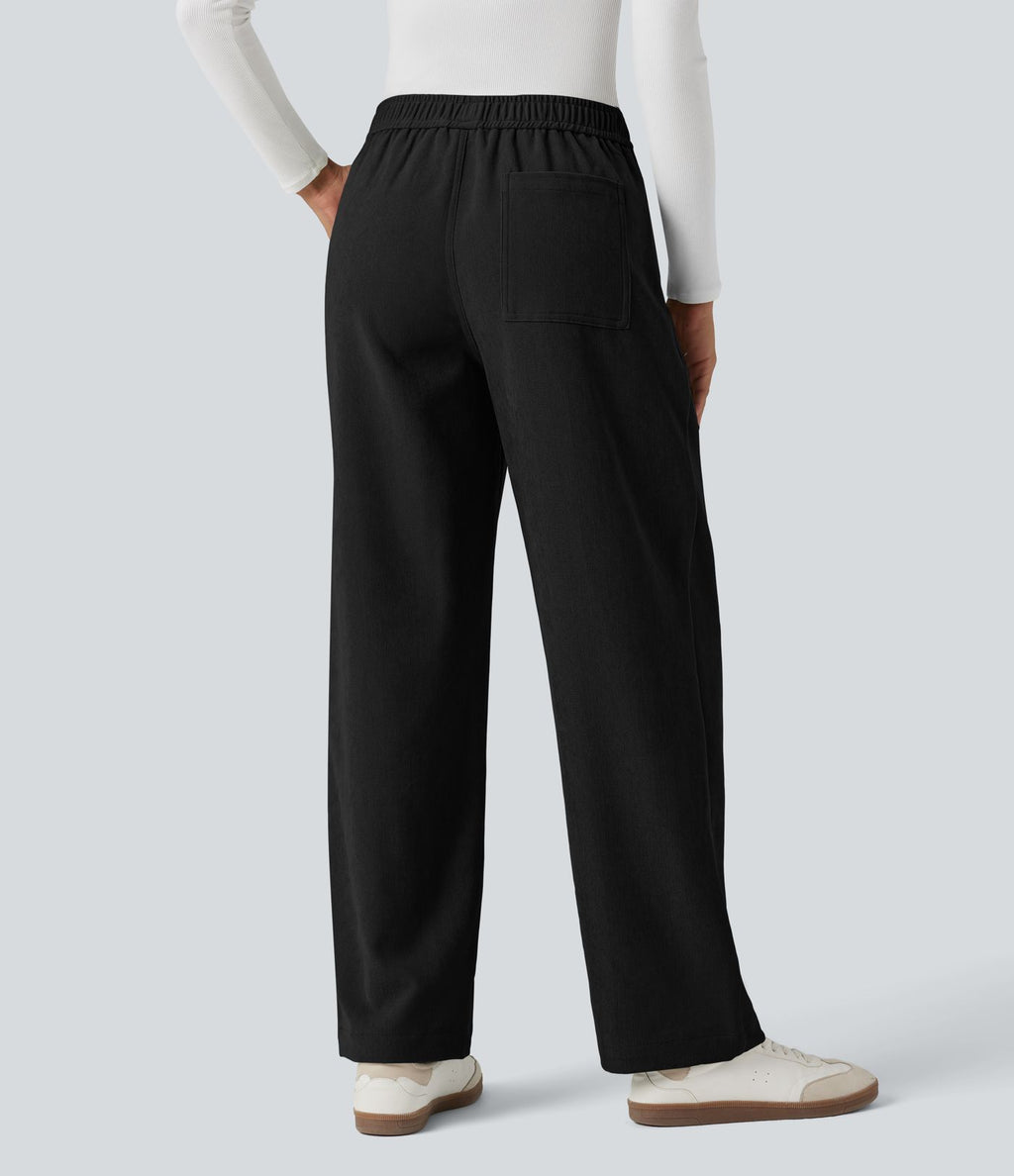 Pantalon taille mi-haute avec poches