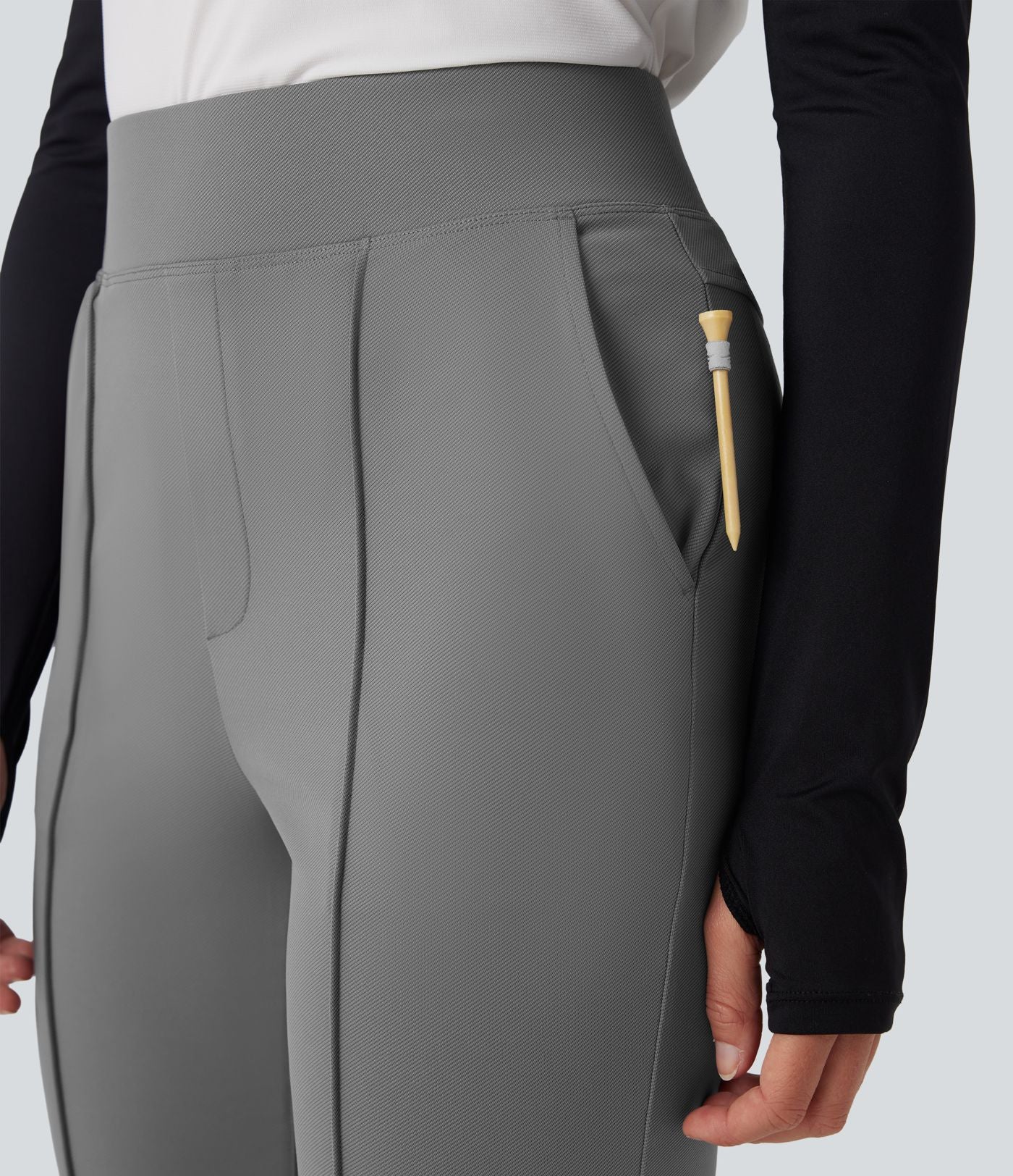 Pantalon de golf ample taille haute à séchage rapide avec poches pour tee de golf, UPF40+