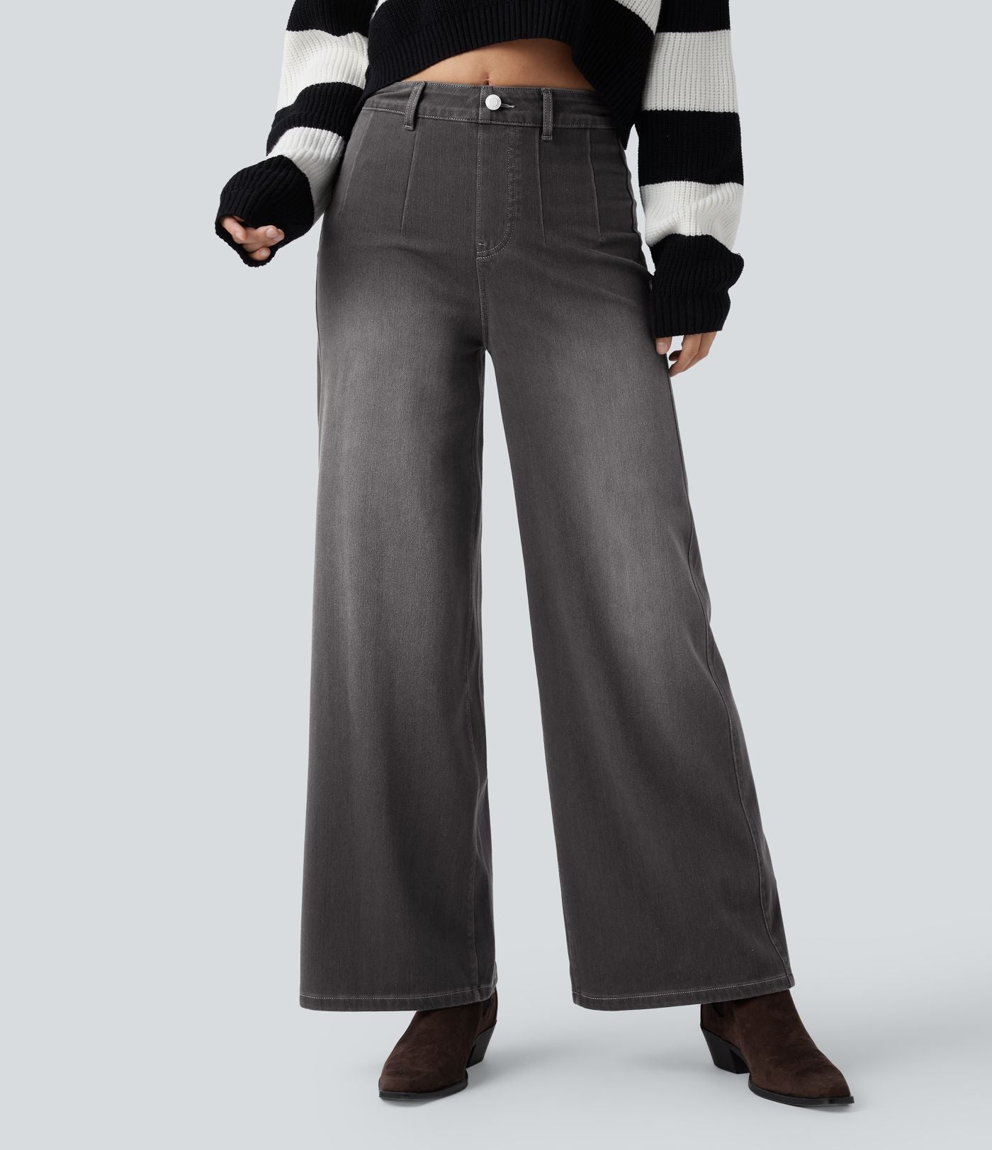 Halara Flex™ Jean large décontracté taille haute gainant avec poches