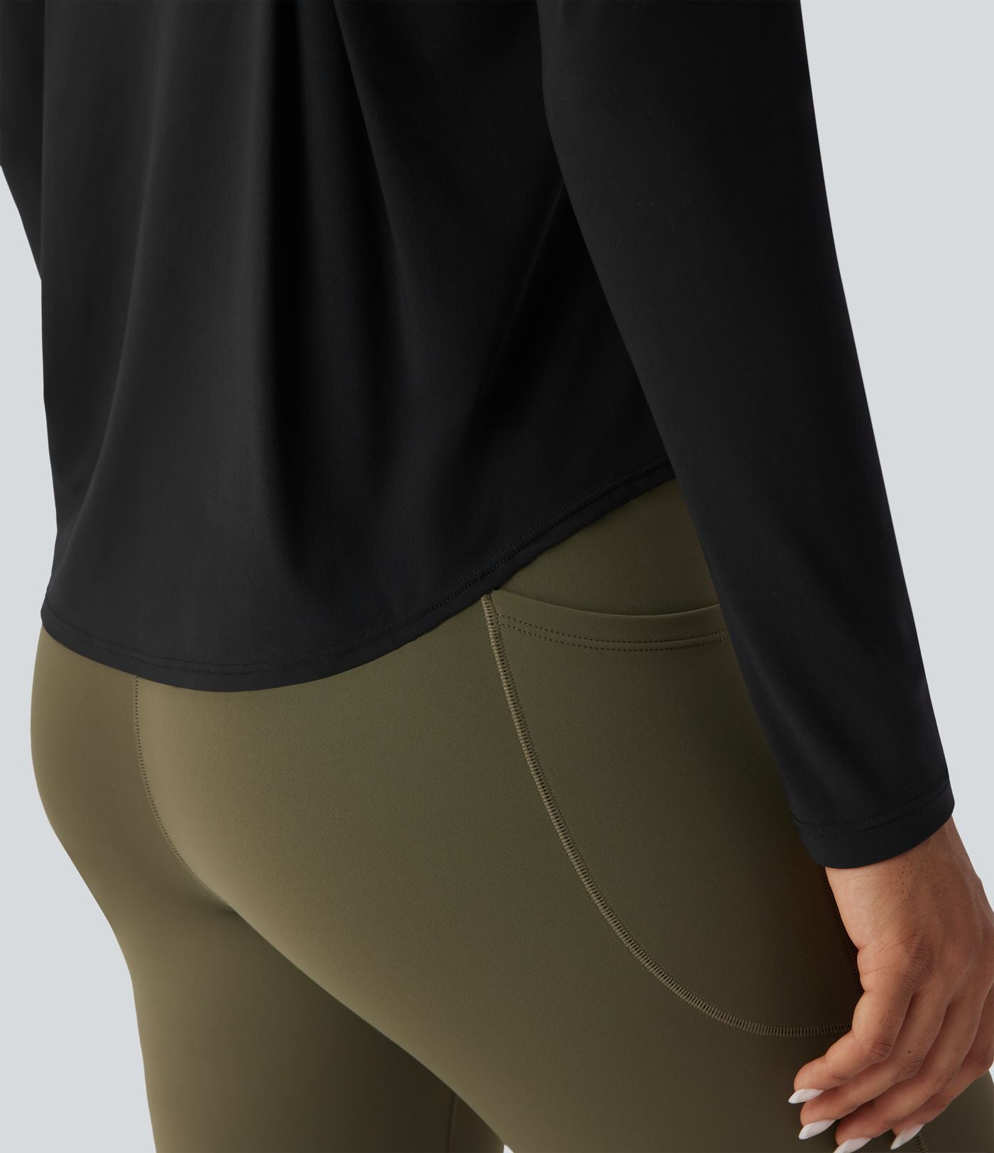 Haut de sport running séchage rapide toucher frais mesh contrastant ourlet arrondi