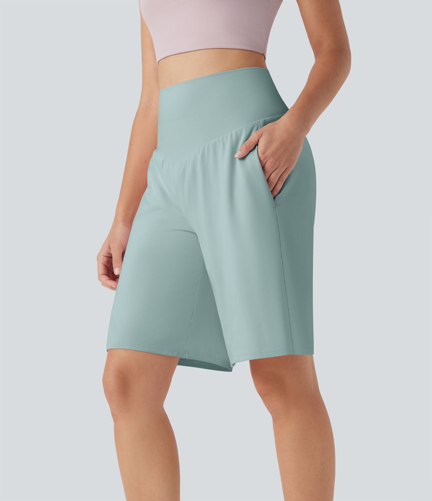 Bermuda SoftlyZero™ Airy de yoga taille haute avec poches multiples et effet frais InstantCool