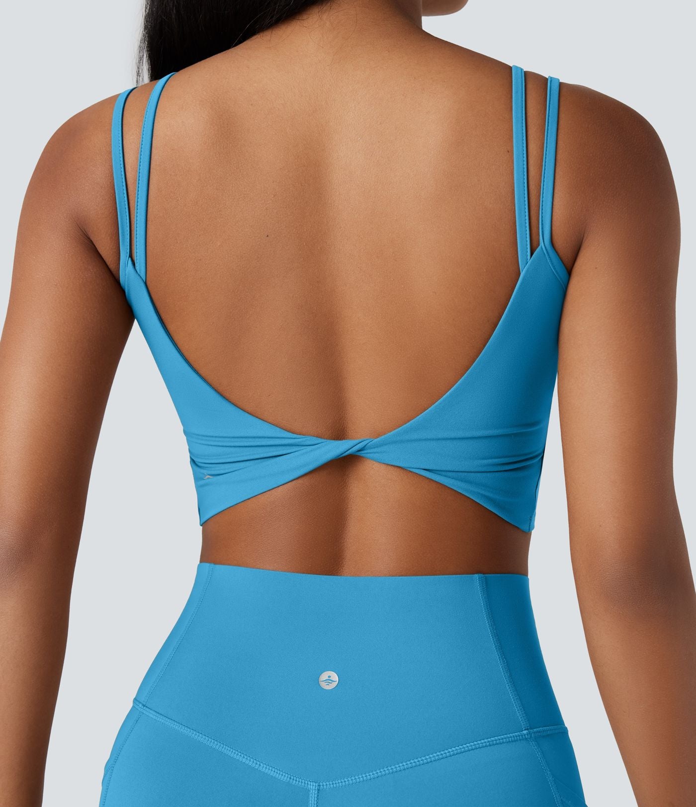 Débardeur yoga court Halara UltraSculpt™ double bretelles torsadé dos nu