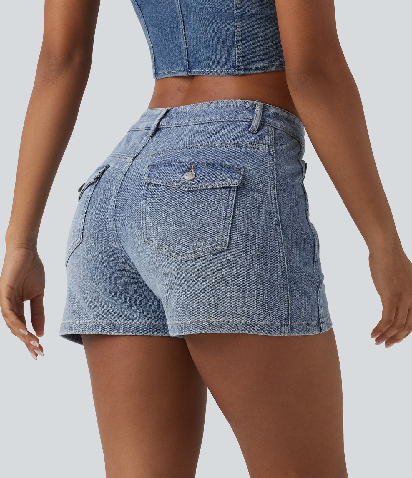 Short tailleur Halara Flex™ denim casual taille mi-haute 7,5 cm avec poches