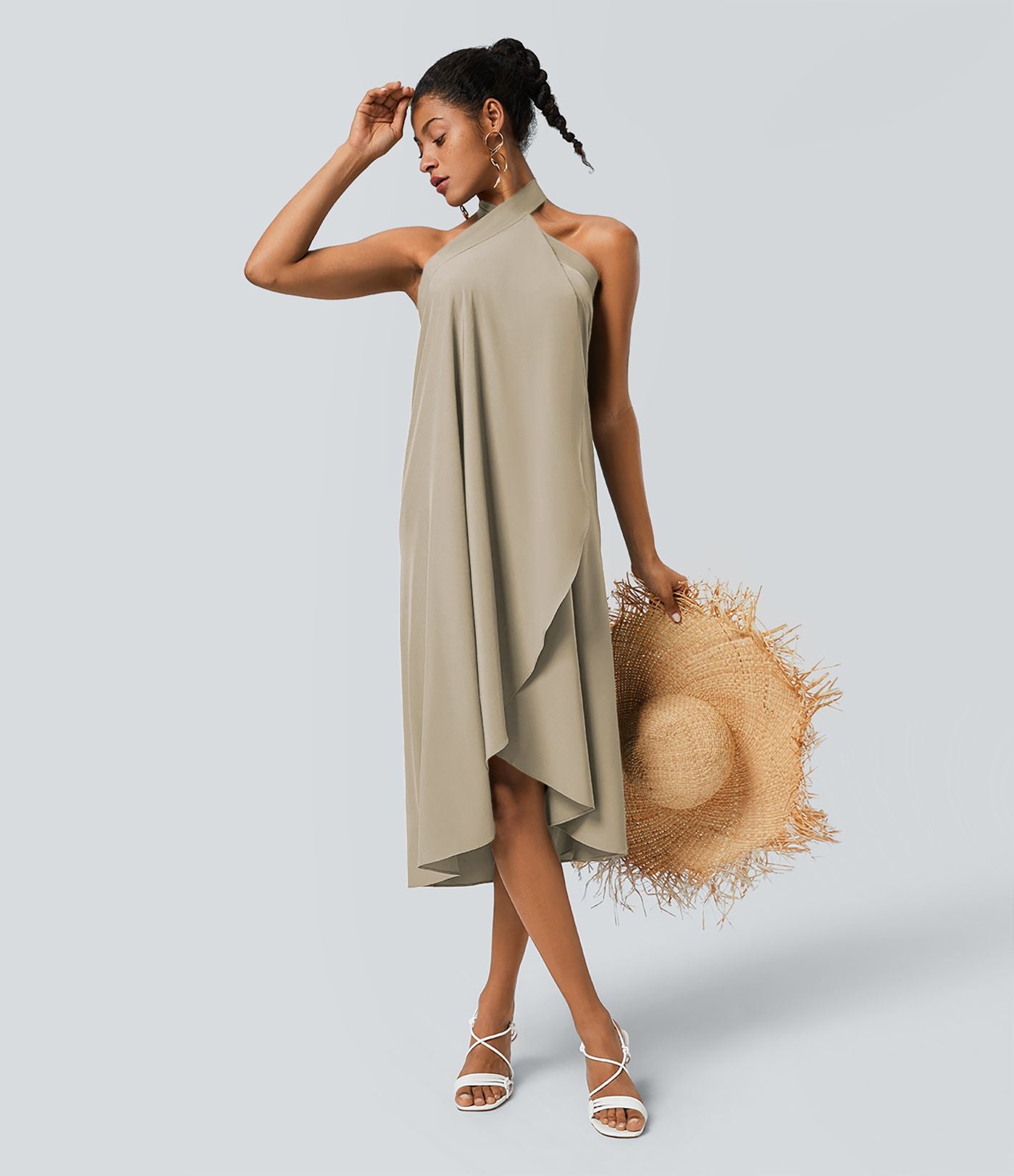 Jupe fluide de Vacances Breezeful™ Séchage Rapide Taille Haute Dos Noué Torsadé