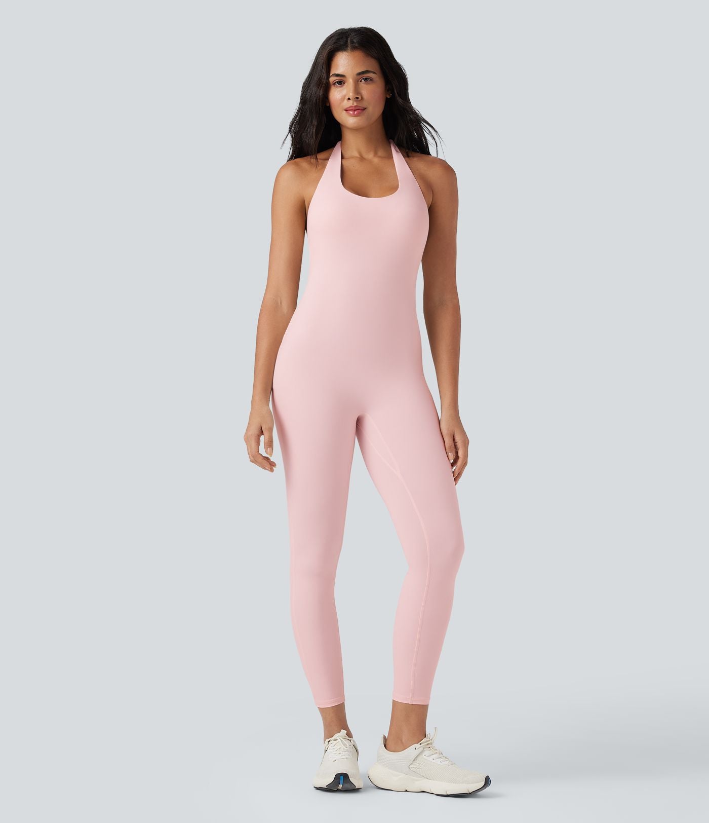 Combinaison de yoga moulante SoftlyZero™ aérée dos-nu dos noué à découpes et fronces