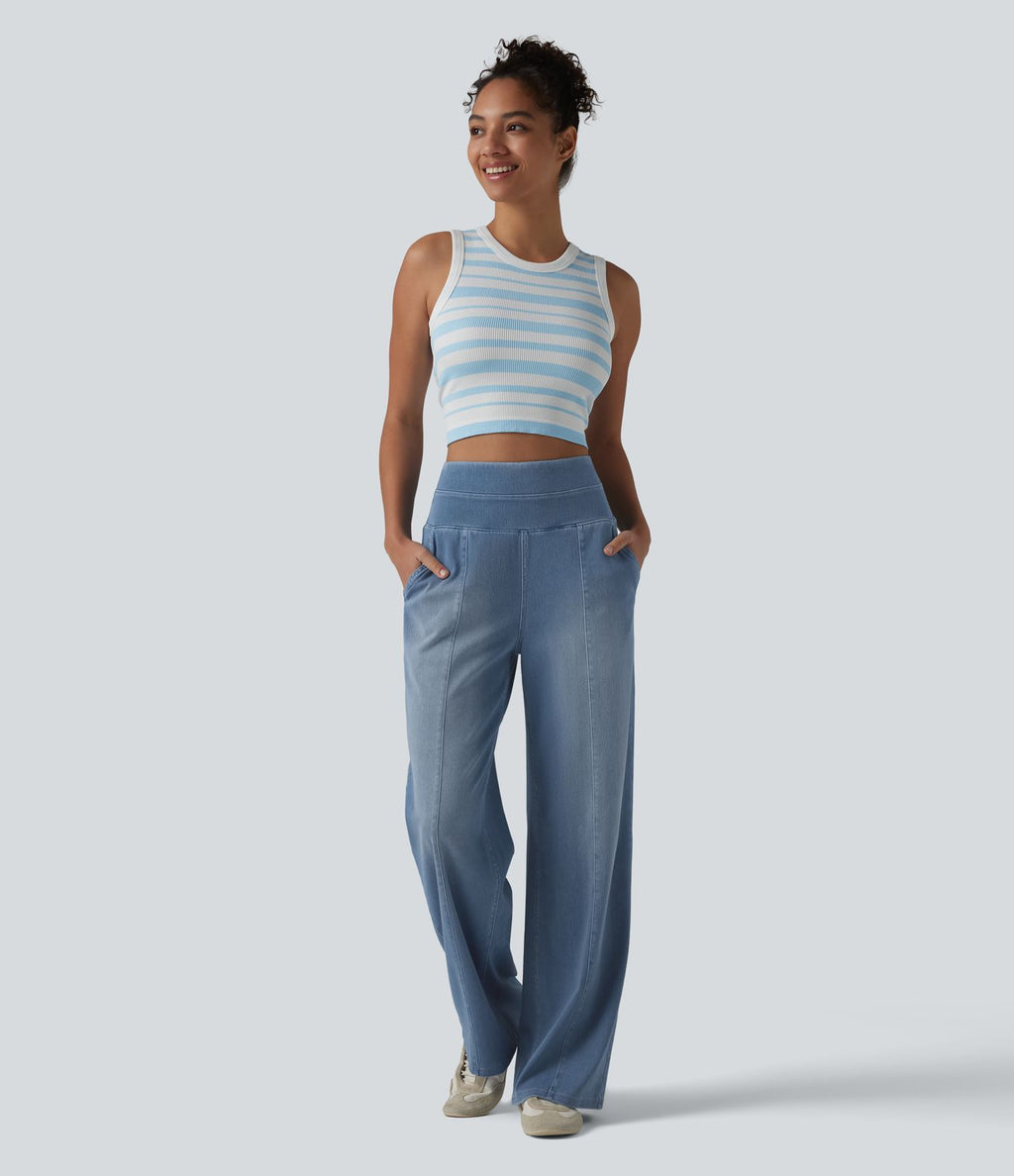 Halara Flex™ Jean large décontracté taille haute ventre plat avec poches