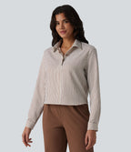 Chemise tailleur à rayures manches longues