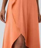 Jupe Longue Casual Breezeful™ Taille Haute à Volants 2en1 Fluide Sèchement Rapide Quotidien Maxi