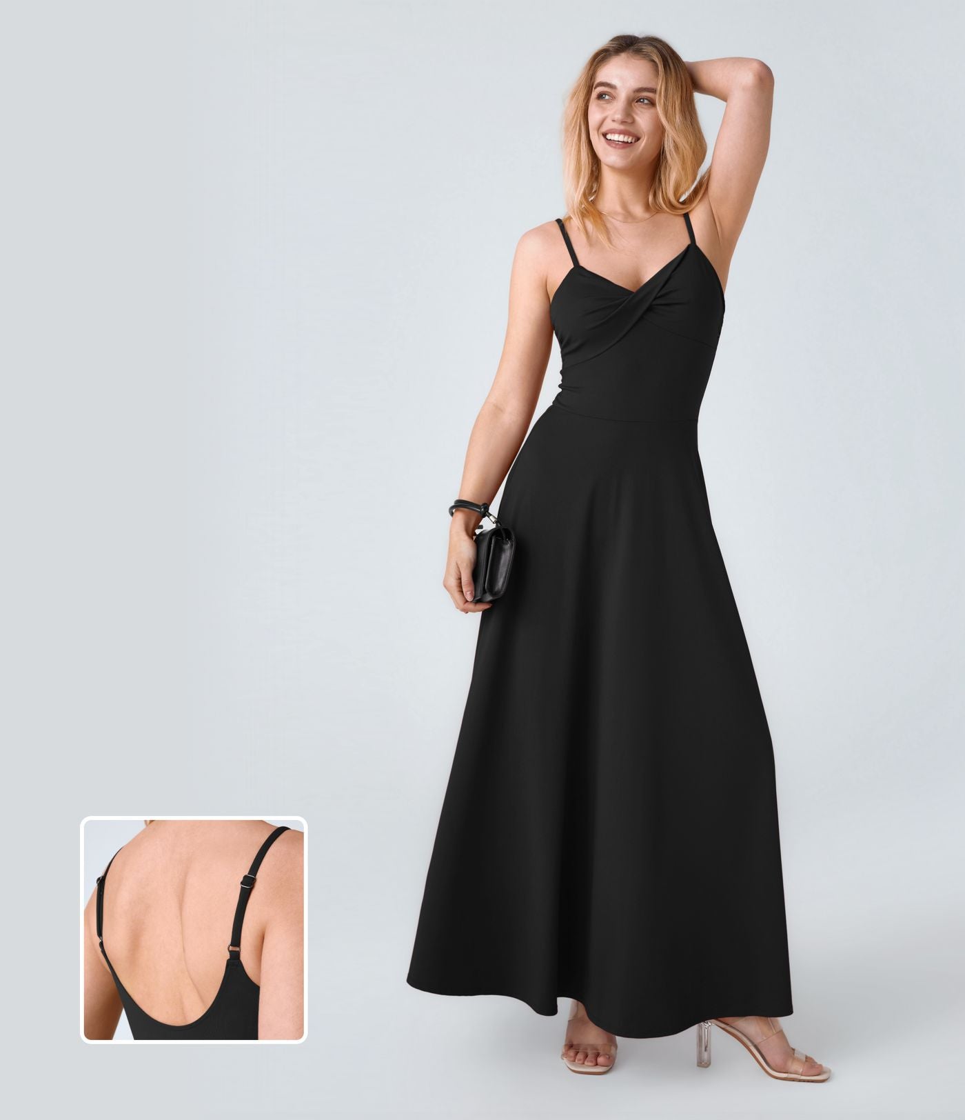 Robe de Vacances Fluide Bretelles Réglables Dos en U Torsadé Évas