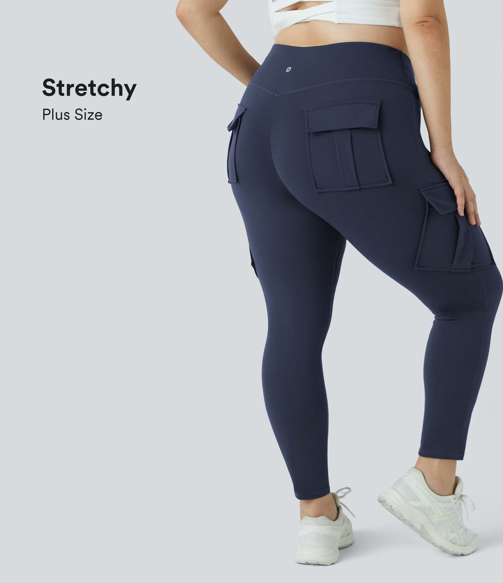 Legging yoga grande taille ajusté cargo 7/8 taille haute DayStretch avec poches