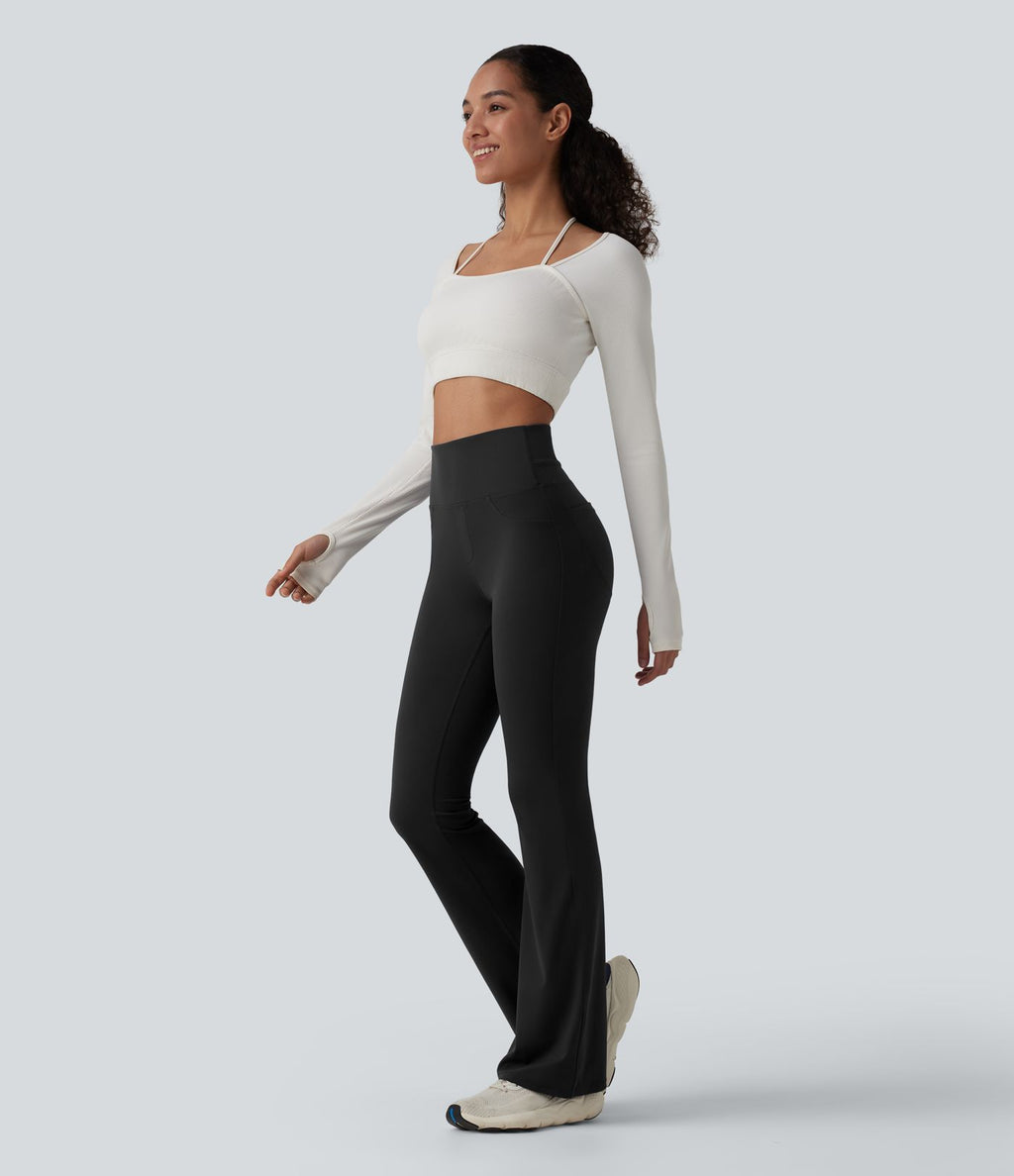 Legging de sport bootcut Halara UltraSculpt™ taille haute gainant avec poches