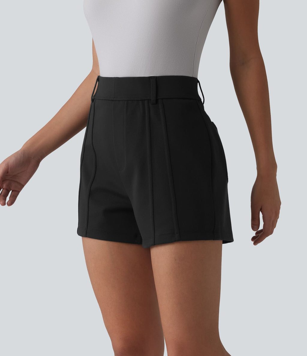 Short tailleur taille haute avec poches