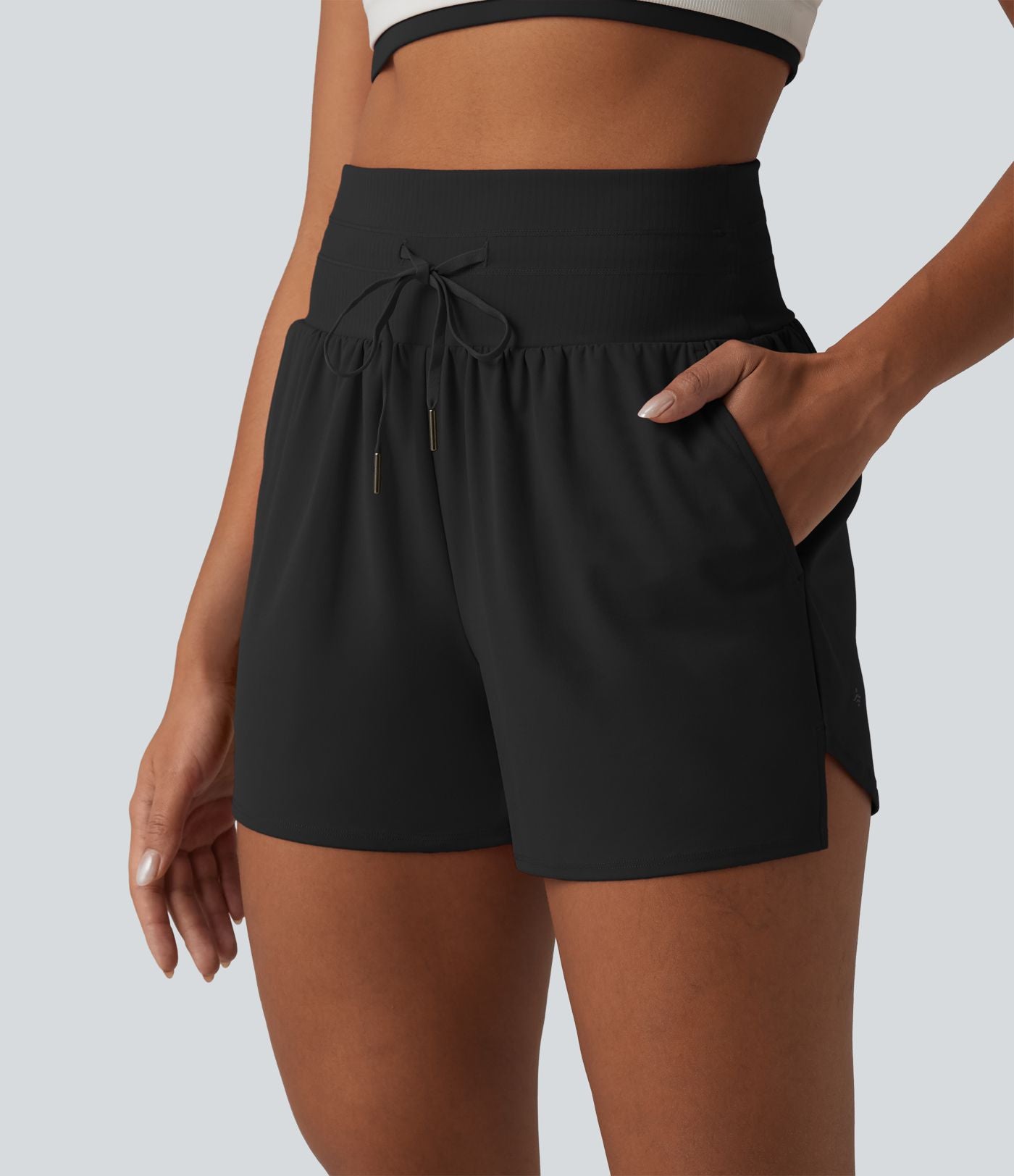 Short de yoga taille haute Halara UltraSculpt™ à cordon de serrage 9 cm avec poches