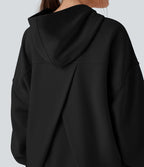 Sweat-shirt décontracté polaire oversize à capuche manches longues avec poches