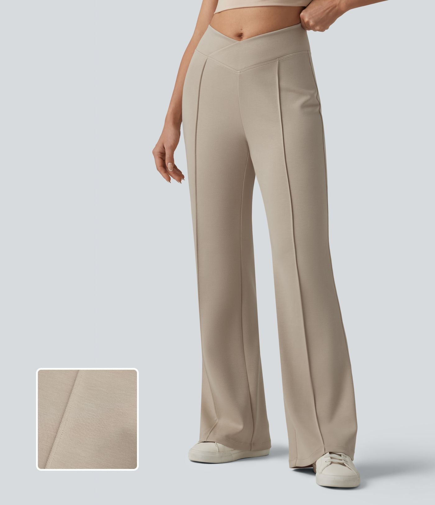 Pantalon évasé SpacerTek™ taille haute croisée avec poches