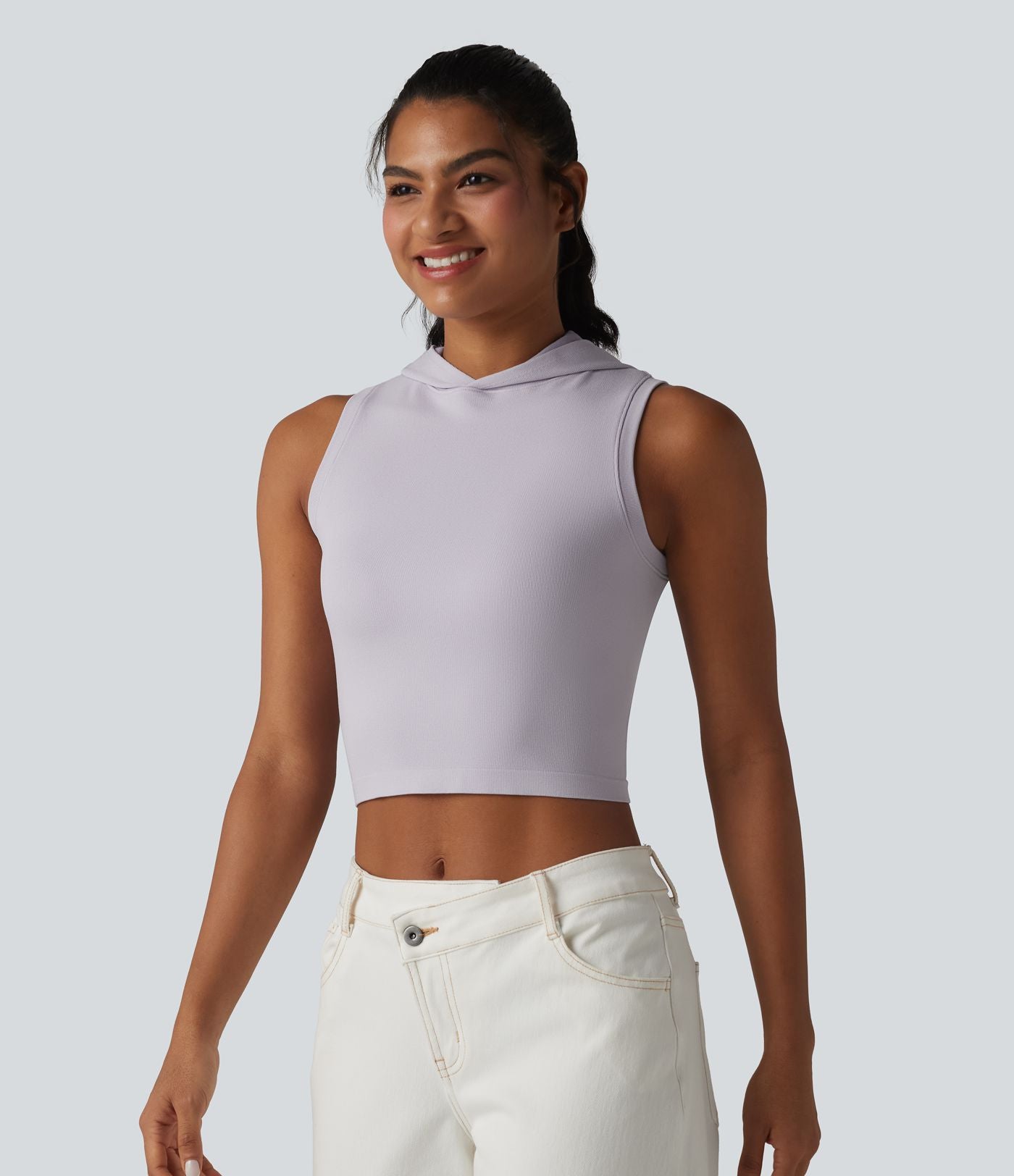 OneForm Seamless Flow Débardeur casual court à capuche sans couture
