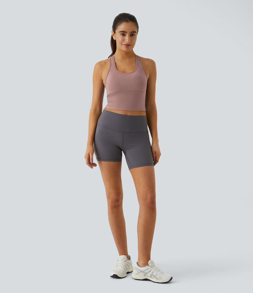 Softlyzero™ Plush Plus Débardeur Yoga Crop à Col U Plongeant Dos Nu Dos Nageur Découpé - UPF50+