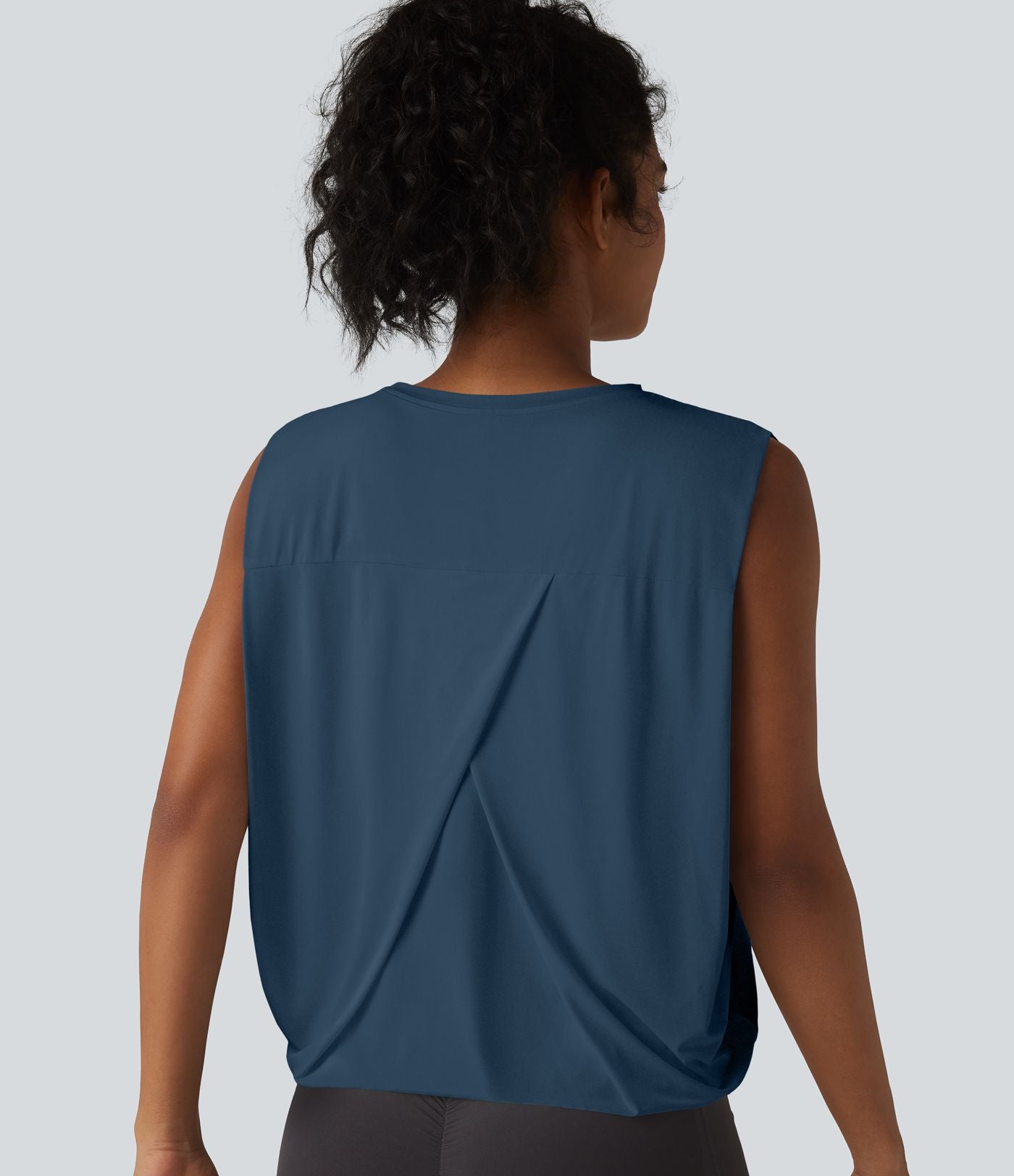 Débardeur de yoga col rond croisé effet frais InstantCool, protection solaire UPF50+