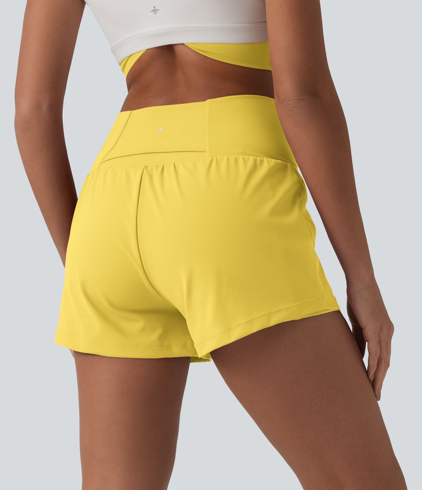 Short de yoga 2-en-1 SoftlyZero™ Airy croisé taille haute 7,5 cm effet frais InstantCool avec poches