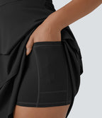 Robe de sport mini SoftlyZero™ Airy à effet frais InstantCool 2-en-1 avec volants superposés et dos nu avec poches