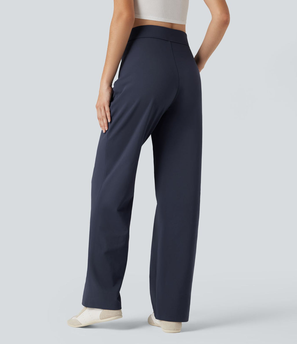 Pantalon coupe droite SoftlyZero™ Plush thermique taille haute avec poches zippées