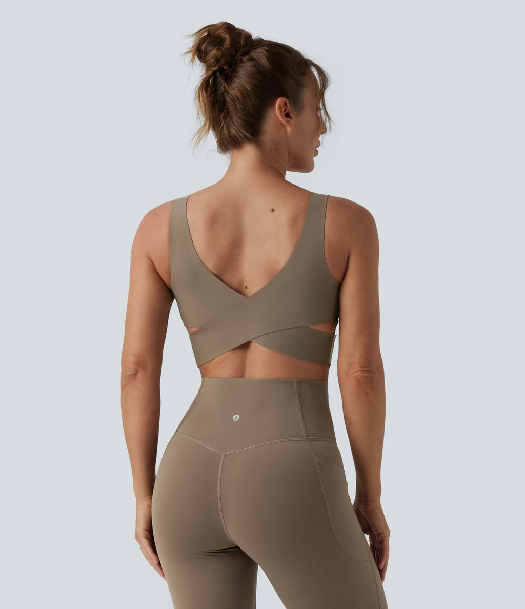 Brassière de sport d'entraînement Halara UltraSculpt™ maintien moyen col V push-up - Bonnets E-G