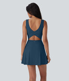 Robe SoftlyZero™ Airy de danse mini 2-en-1 dos nu, col U, bretelles croisées, poches latérales et effet frais InstantCool, accès facile Easy Peasy