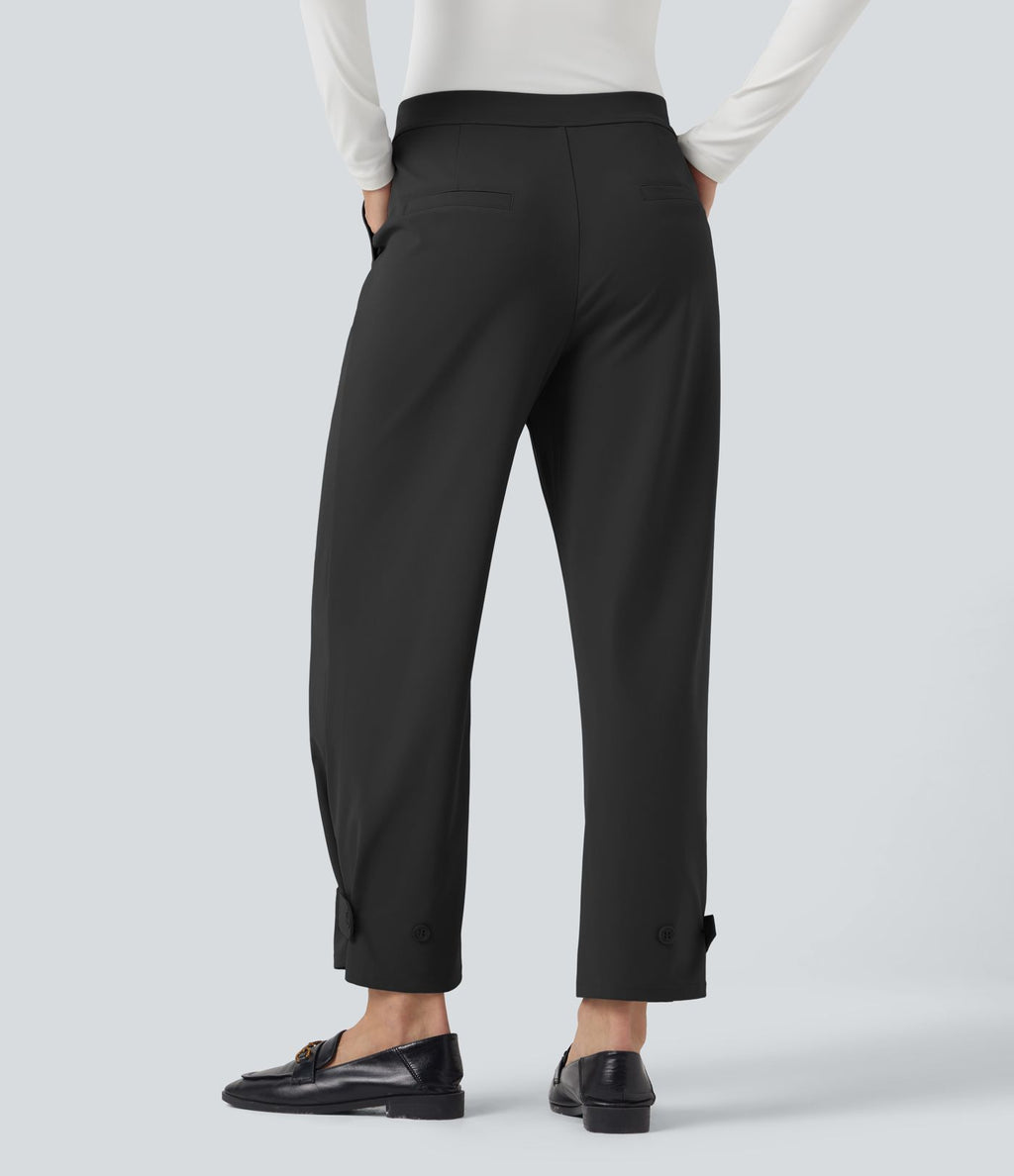 Pantalon de travail fuselé taille moyenne avec largeur ajustable Halara Flex™ DayStretch avec poches