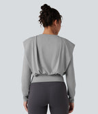 Top de sport yoga col cranté manches longues