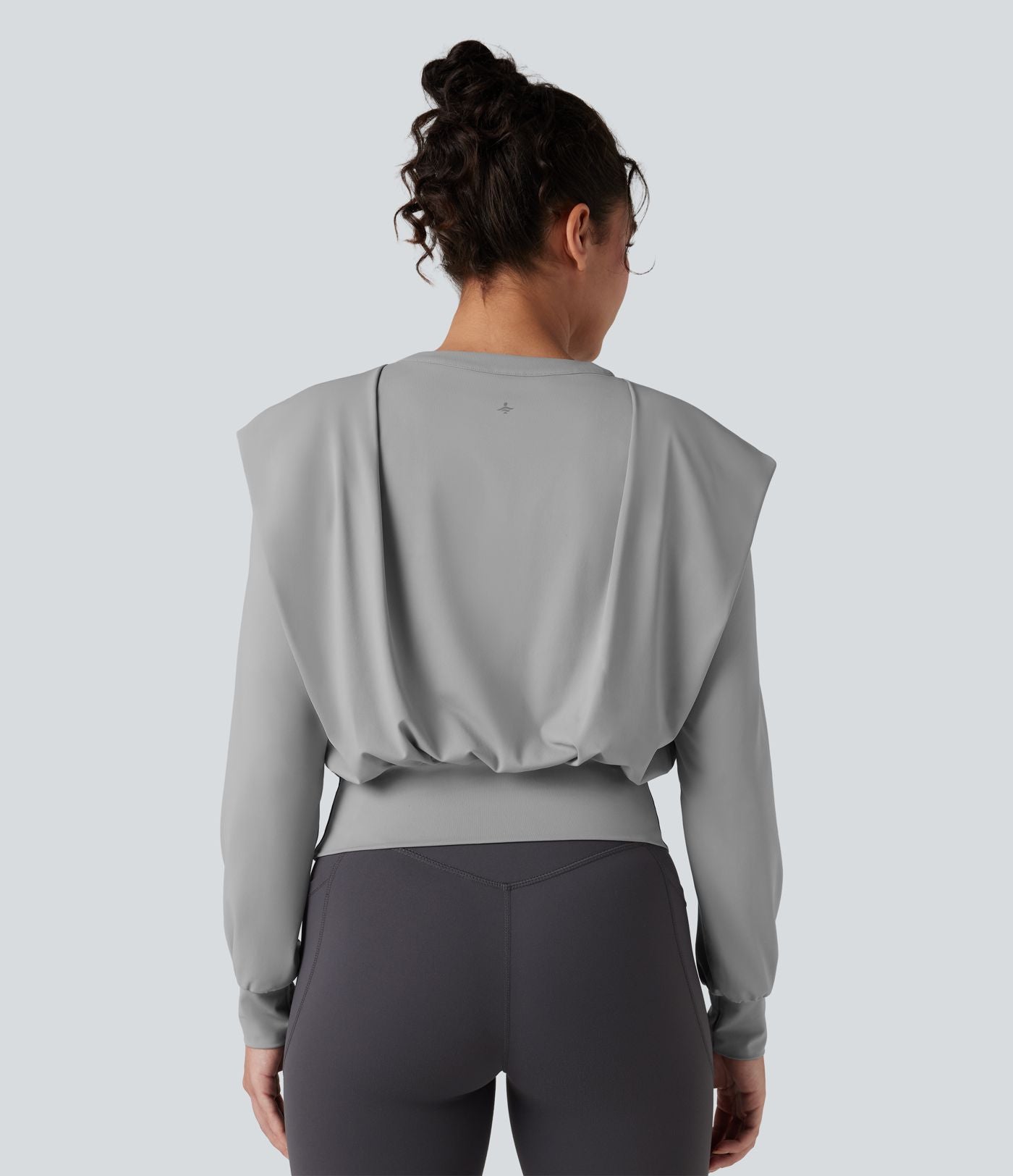 Top de sport yoga col cranté manches longues