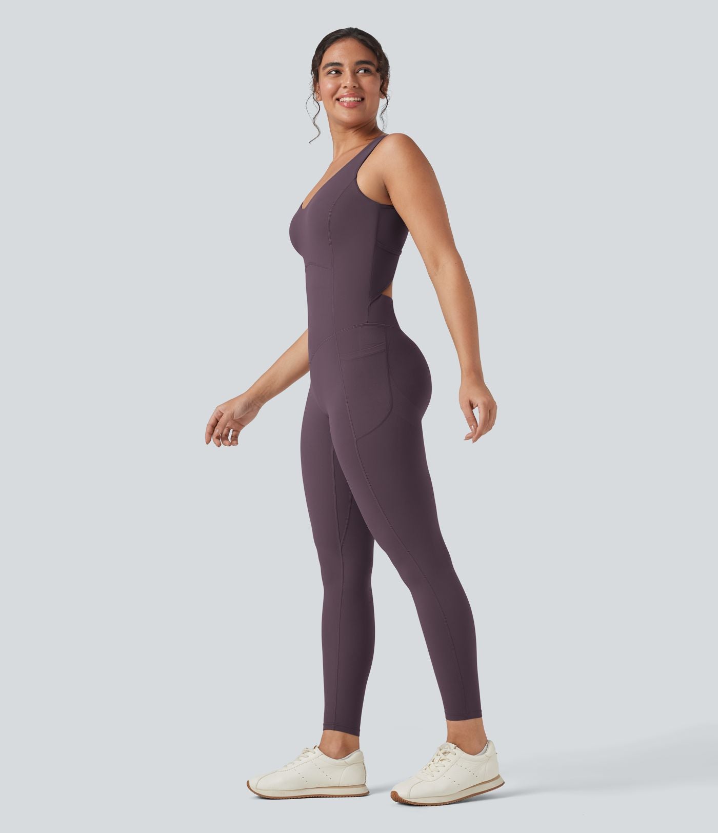 Combinaison de sport Halara UltraSculpt™ col V gainante push-up à poches