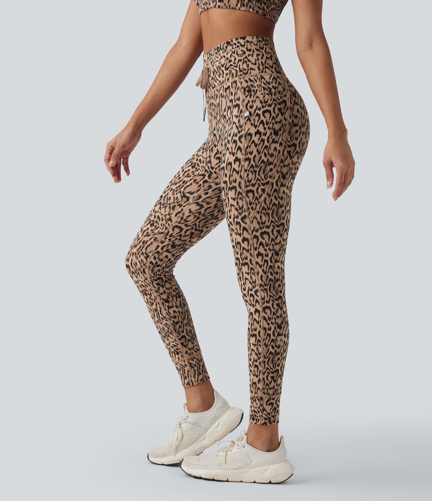 Legging de yoga taille haute imprimé léopard avec cordon de serrage Halara UltraSculpt™ et poches