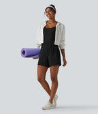 Barboteuse de yoga 2-en-1 SoftlyZero™ Airy effet frais InstantCool dos nu torsadé avec bretelles réglables, brassière intégrée et poche, accès facile Easy Peasy