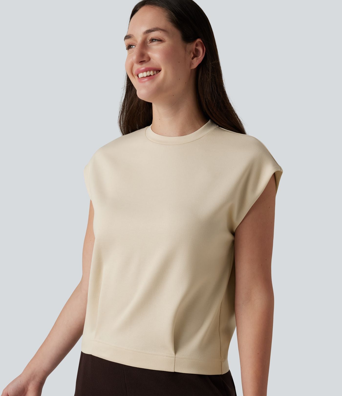 T-shirt casual col rond manches courtes