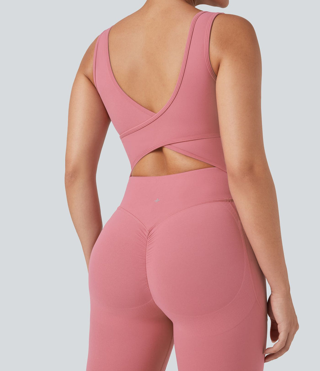 Combinaison de sport Halara UltraSculpt™ col V gainante push-up à poches