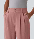 Halara Flex™ Pantalon tailleur fuselé taille haute en tissu gaufré avec poches