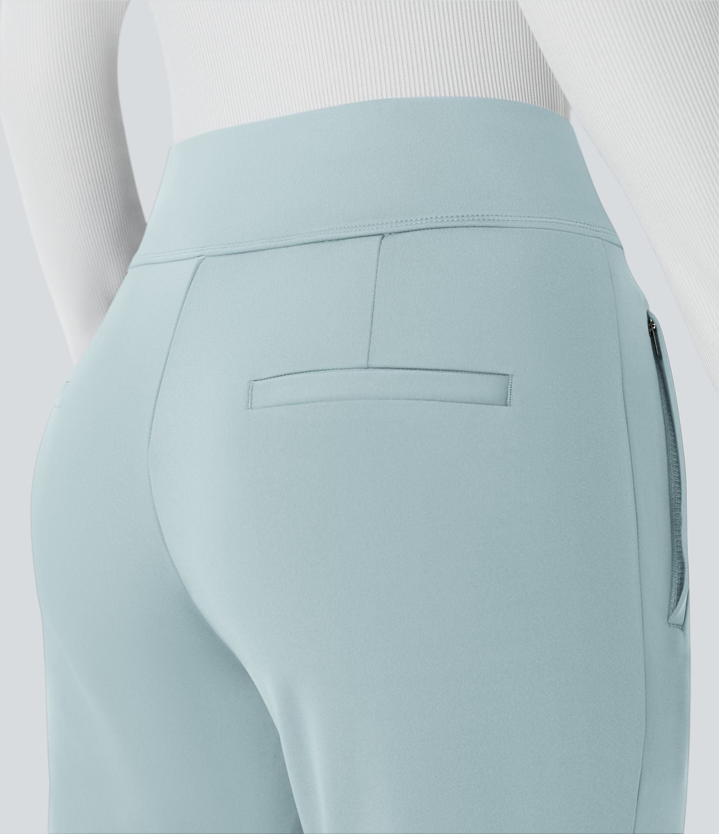Pantalon tailleur évasé taille mi-haute Halara Flex™ DayStretch avec zip latéral et poches
