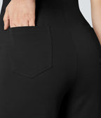 Pantalon Tailleur Large Taille Haute avec Bouton et Poches