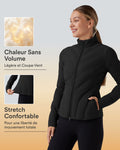 PuffFlex Veste matelassée casual extensible à col montant et manches longues avec poches